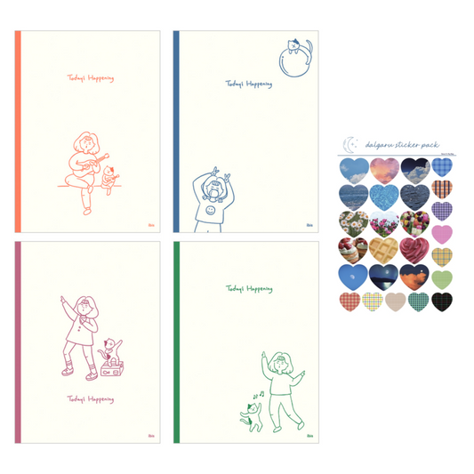 Aesthetic Cute Korean Notebook Set curated by dalgaru