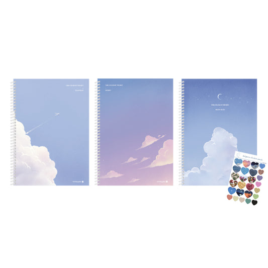 cloud illustration Korean notebook set with dalgaru sticker