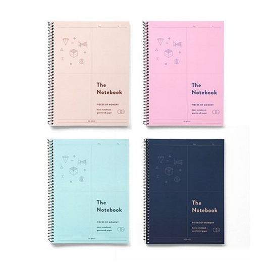 dalgaru Korean aesthetic simple spiral math grid notebook set