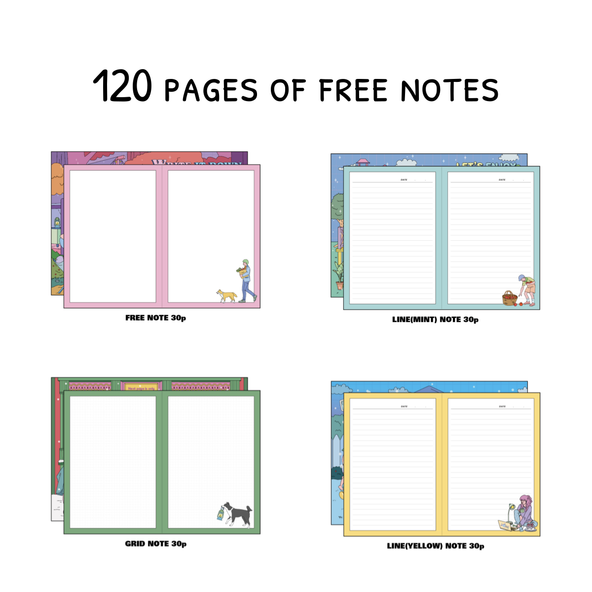 free notes 4 colors
