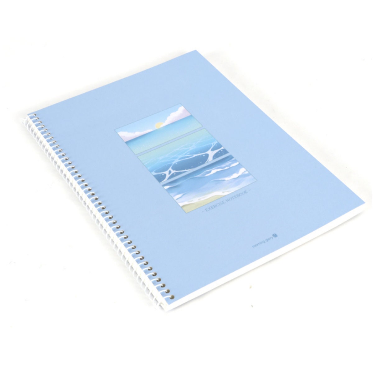 blue waves and beach cover for spiral blank notebook set