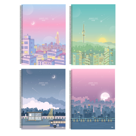 aesthetic Korean notebook set cocktail lights curated by dalgaru cover 4 count